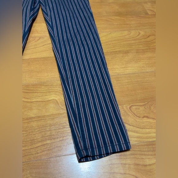 Free People Navy Blue Red Grey Striped High Waisted Skinny Ankle Pants Size 27 - Picture 2 of 11